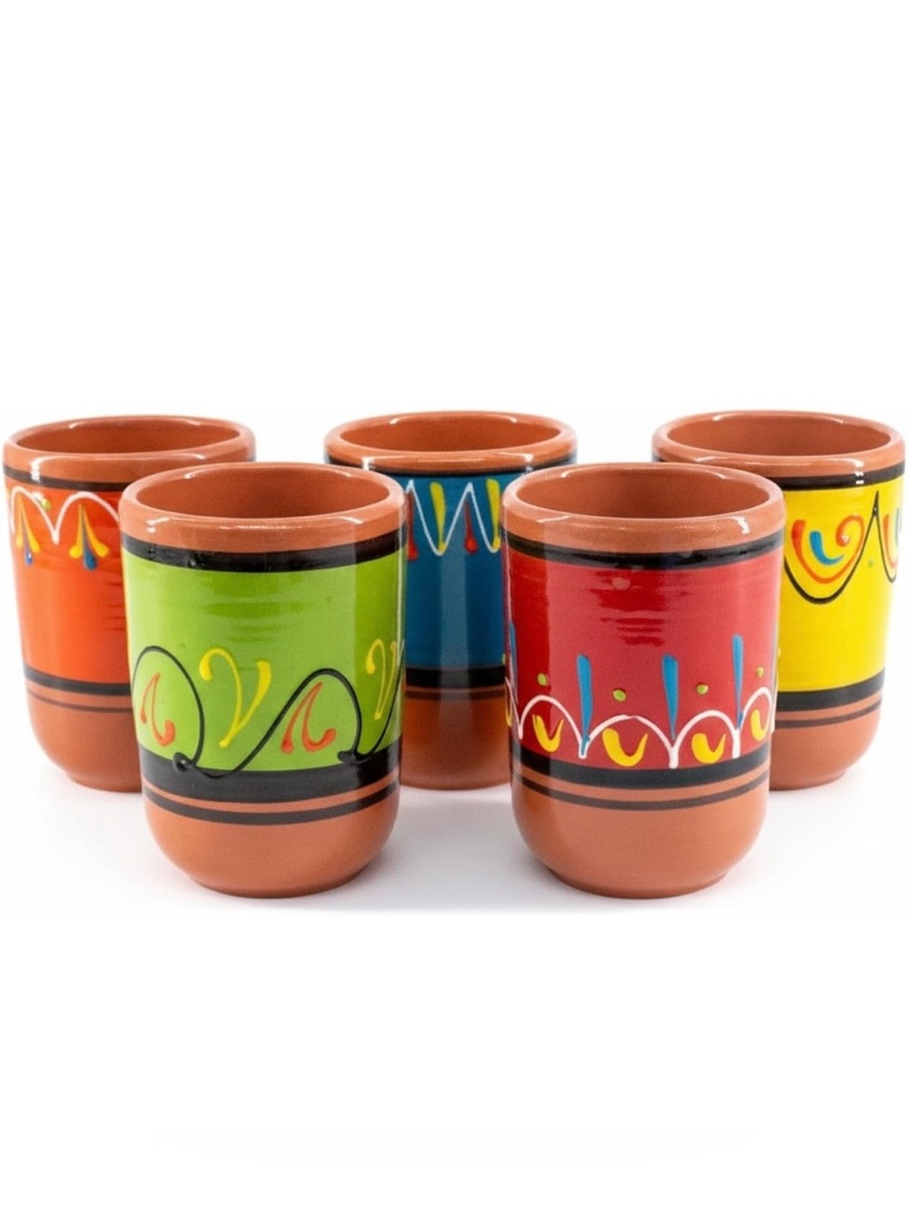 Cactus Canyon terra cotta hand painted cups